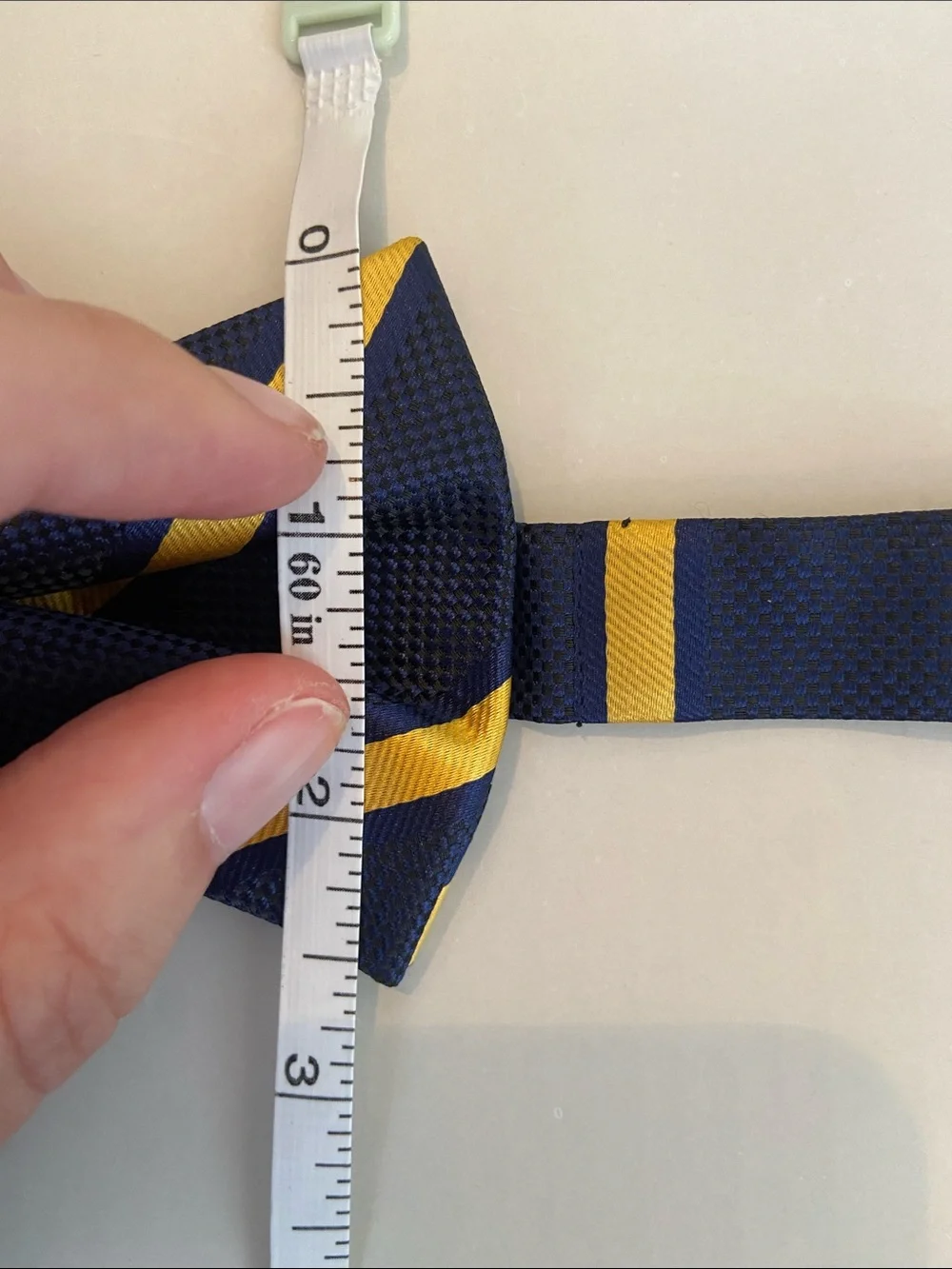 NEW in box Hisdern handmade stripe formal bow tie